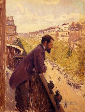 Gustave Caillebotte Painting - The Man on the Balcony Gustave Caillebotte